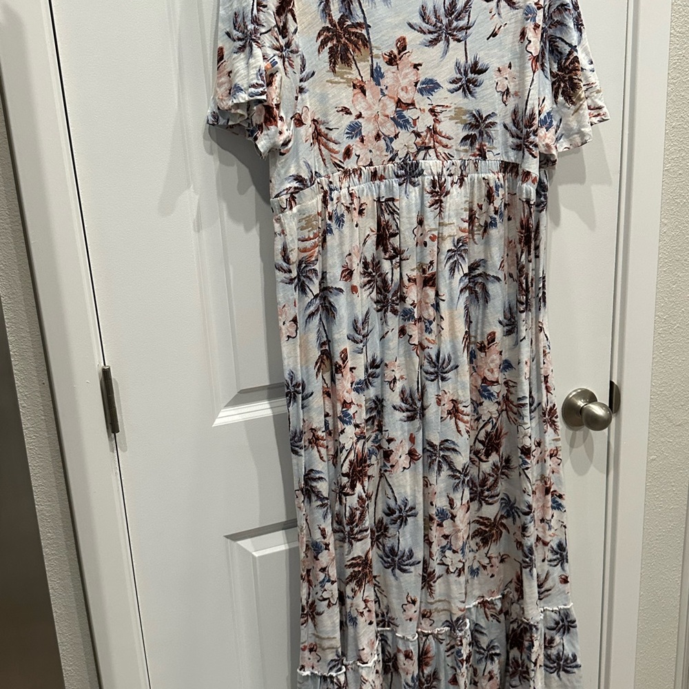 Maxi Cotton Slub Babydoll Beach Dress - Picture 2 of 5